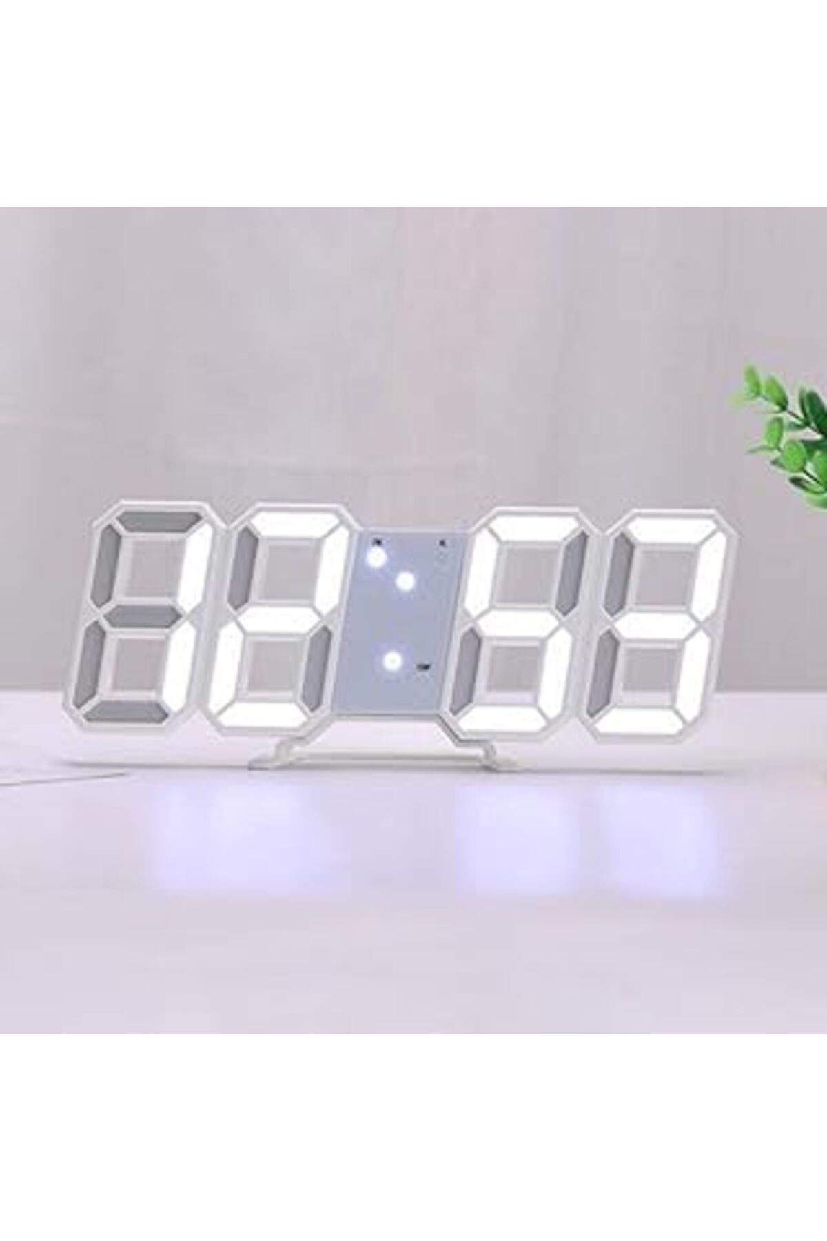 Mu Art Ahşap Valkyrie Beyaz Led Dijital Dekoratif Masa Veya Duvar Saati