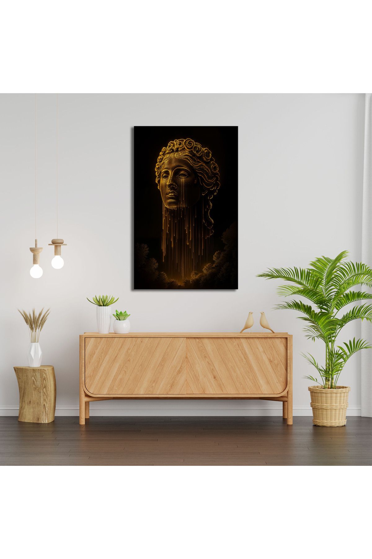 Altat Home Neon Tanrıça Büstü Cam Tablo