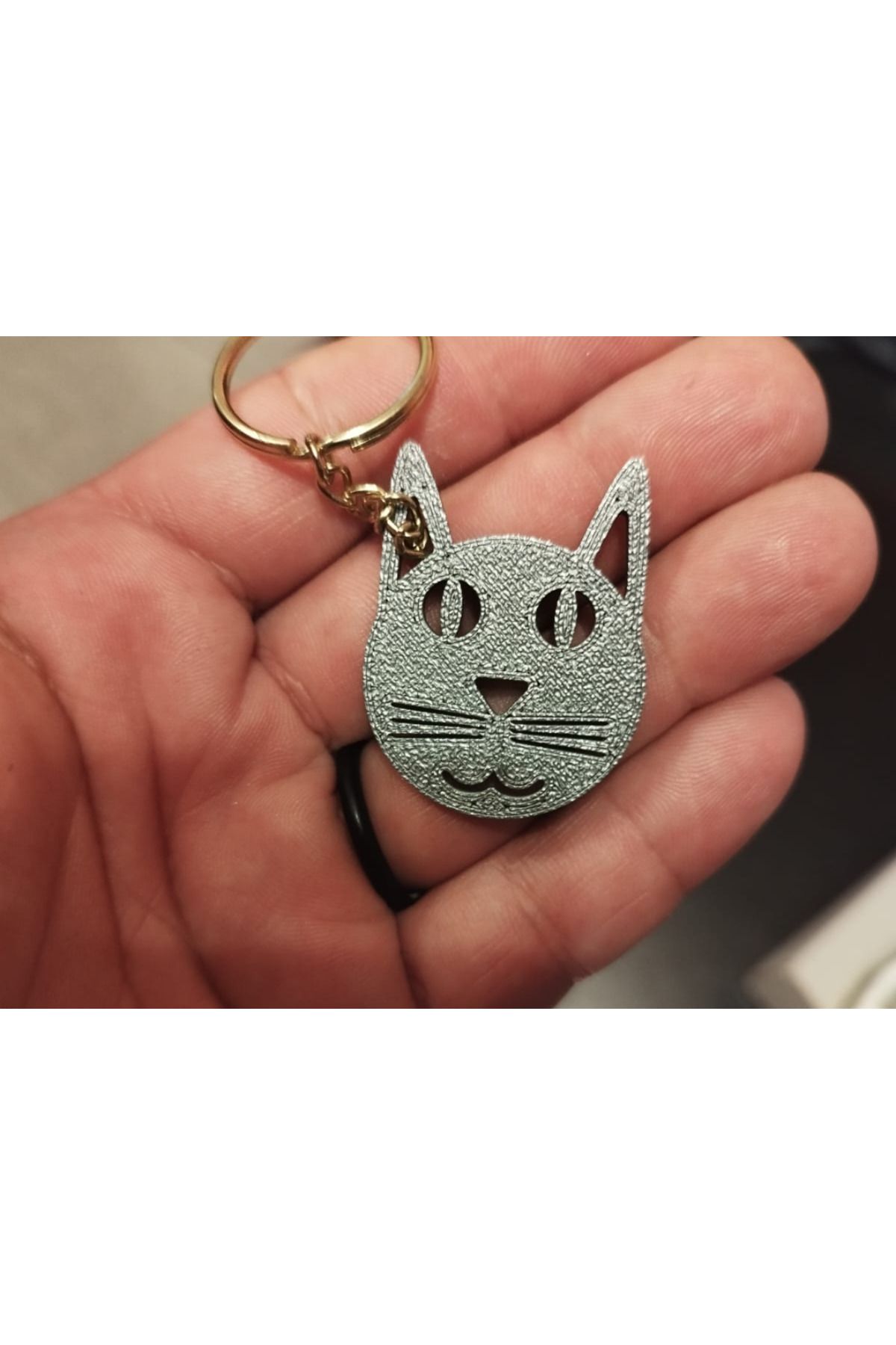 talaşoğlu Anahtar zincirli kedi başı minimal portachiavi