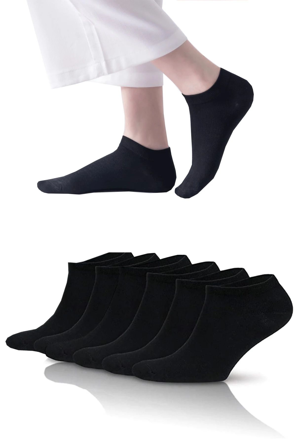 BARLASOCKS Basic 5'li beyaz patik çorap