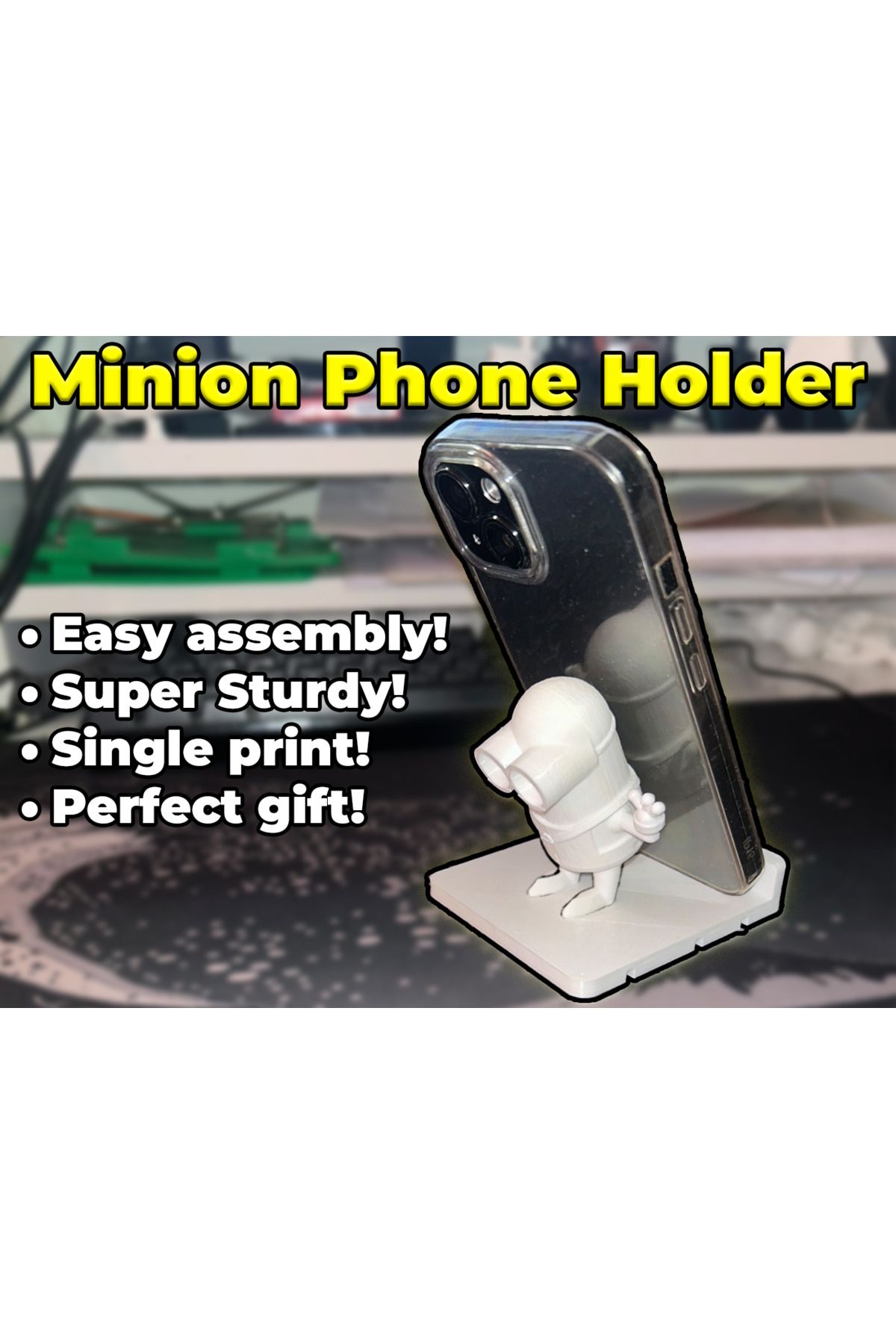 talaşoğlu Minion Telefon Tutucu (Anahtar 2, Tablet ve Telefon)