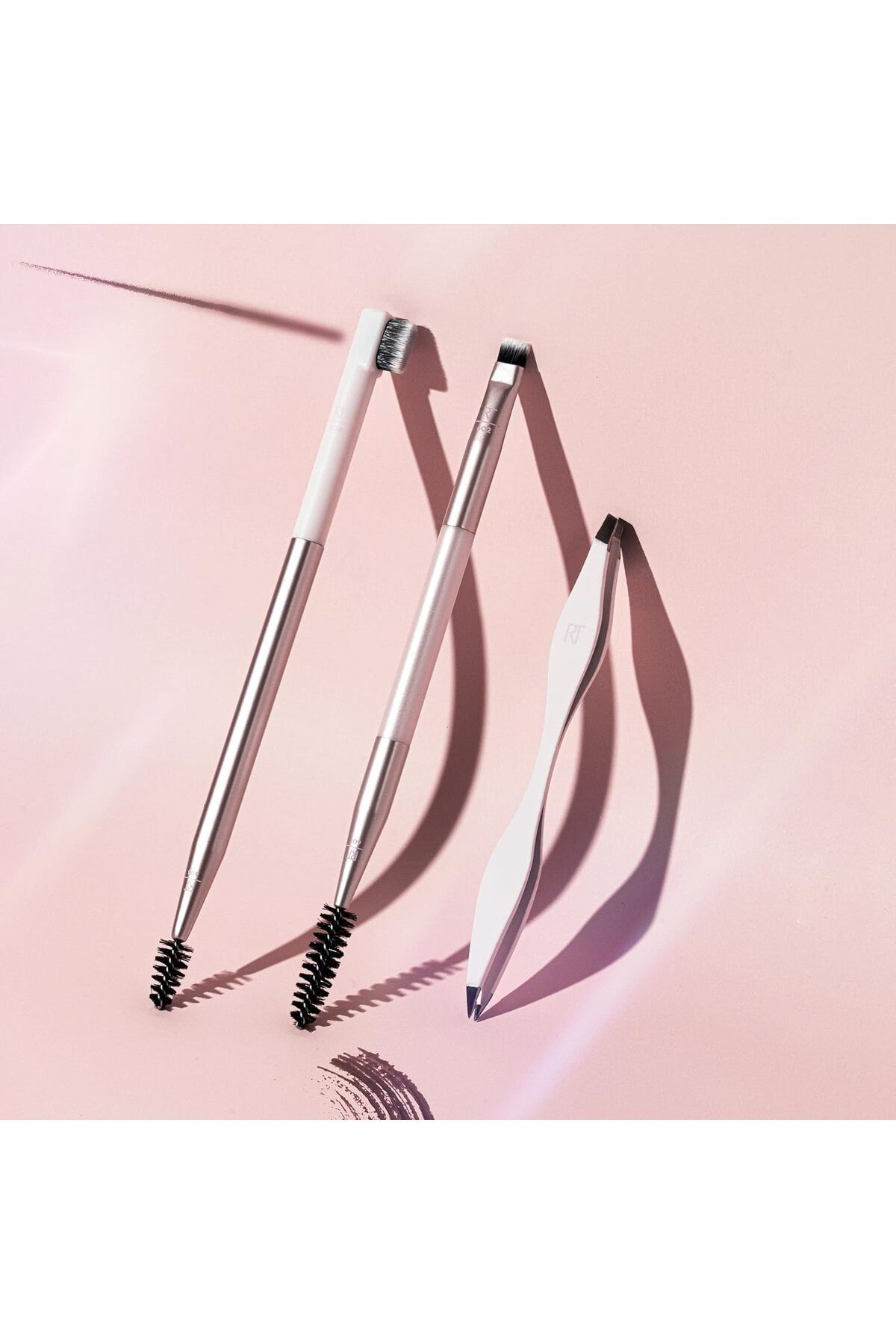 Real Techniques-Brow Shaping Set, Spoolie, Brow Brushes, Tweezers, Dual-Ended Eyebrow Tools, 3Pcs 7