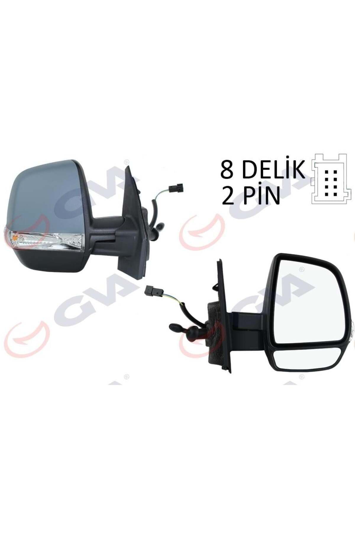 GVA DIŞ DİKİZ AYNASI SAĞ DOBLO 11 OPEL COMBO D 12 18 MEKANİK SİNYALLİ ASTARLI ÇİFT CAM KONVEKS VM-669PR
