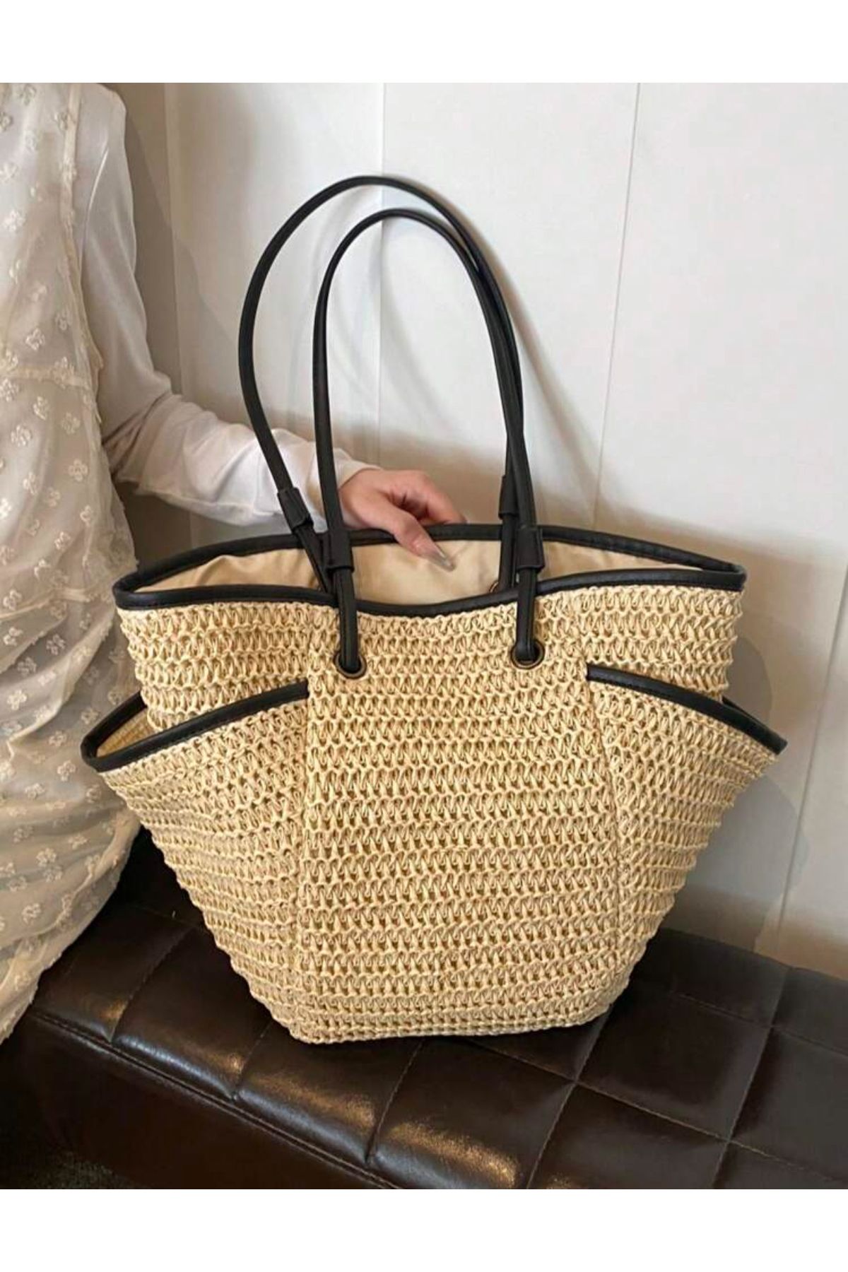 La Saade Mare Tote Luxe Bag-Bohem Mare Tote Hasır Lüks Çanta