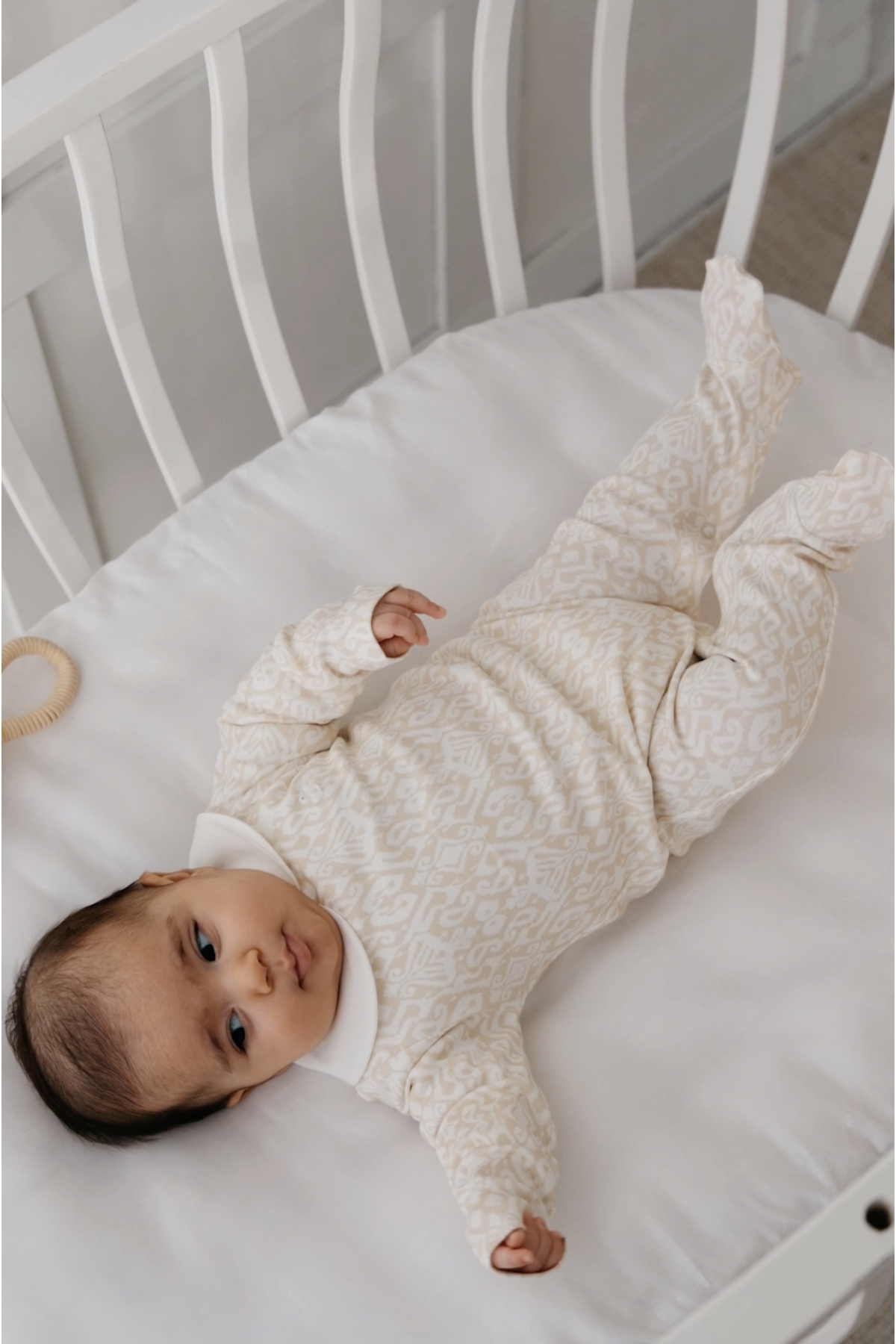 Atelier Babbi %100 Pamuk 3'Lü Yenidoğan Seti - İkat / Bej fotoğrafı 2 (önizleme)