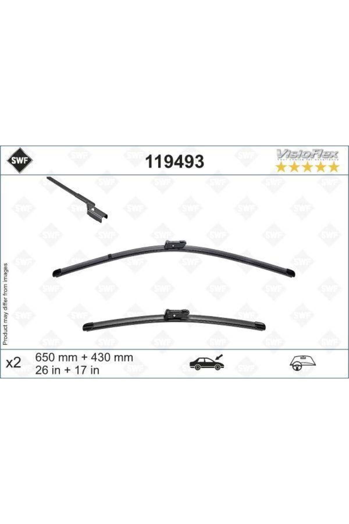 VALEO SİLECEK SÜPÜRGE TAKIMI PEUGEOT P508 II 09/18 DS9 20 SWF VisioFlex Flat Blade X2 650 430 mm