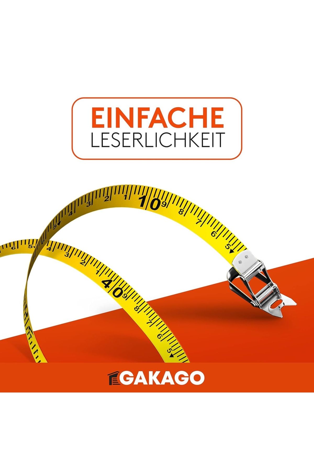 Gakago-Professional Tape Measure, 50m - Measuring Tape With 3:1 Quick Winding System 3