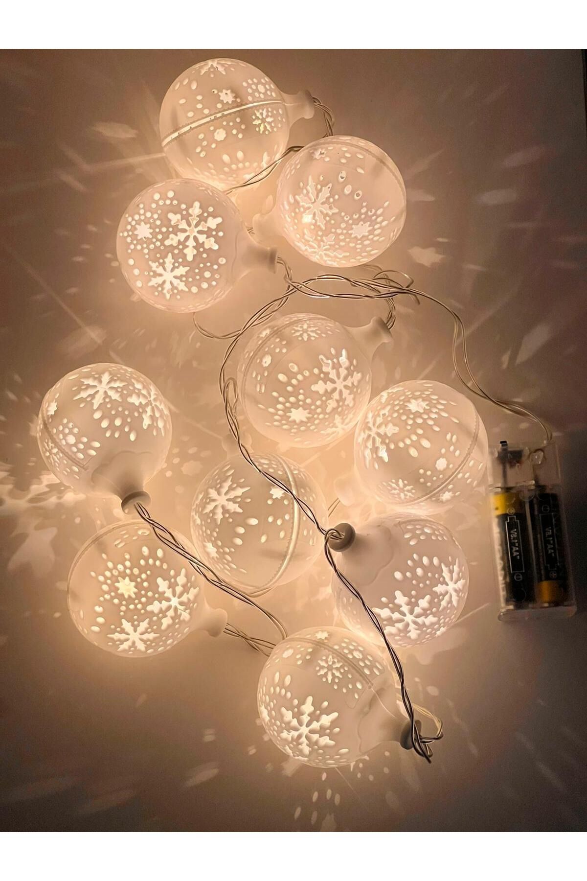 Elioure PİLLİ 1,5 METRE GÜNIŞIĞI IŞIK KARTOPU YILBAŞI DEKOR LED IŞIK