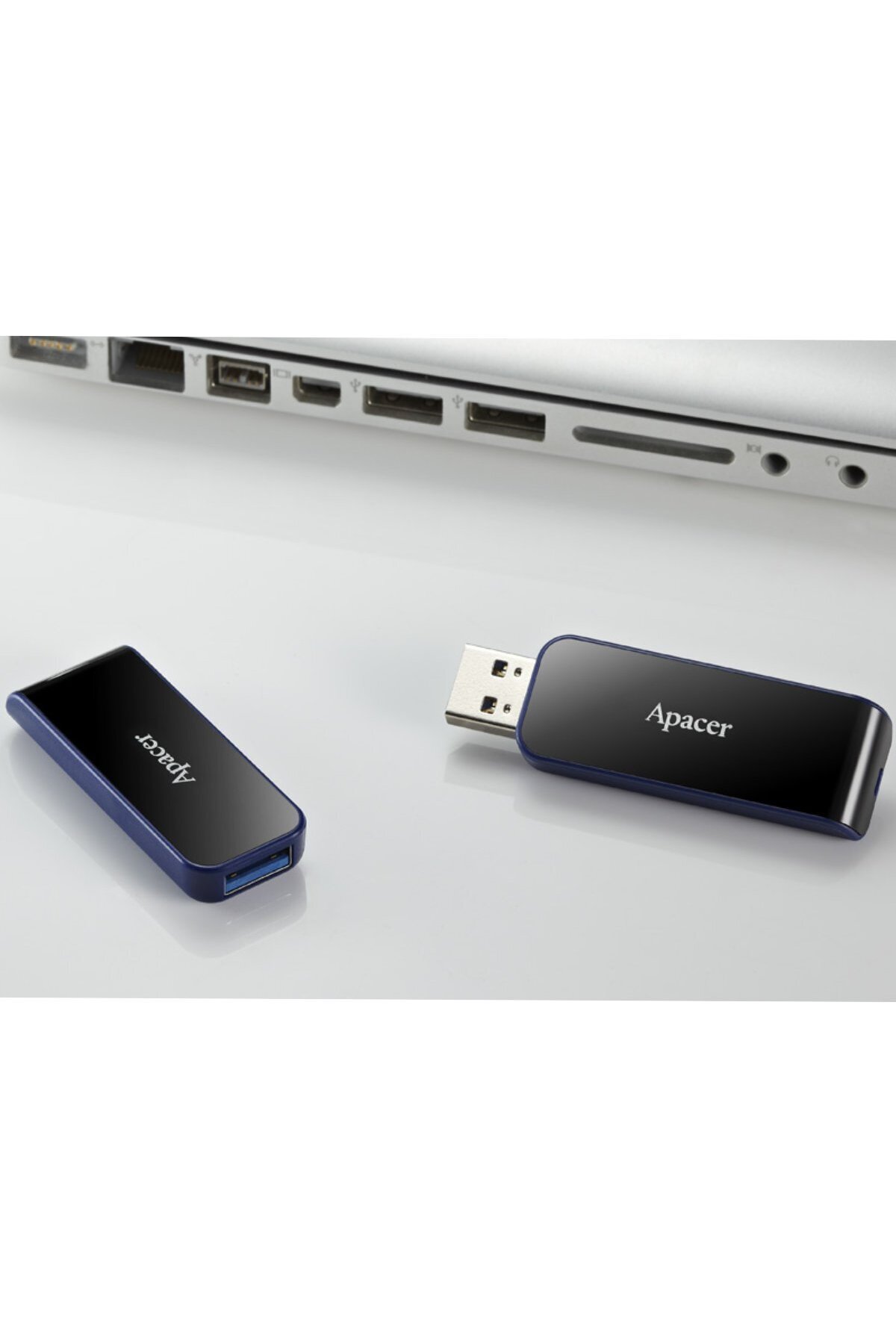 Apacer-64GB, AH356 retractable USB 3.2 memory stick, blue with black 5