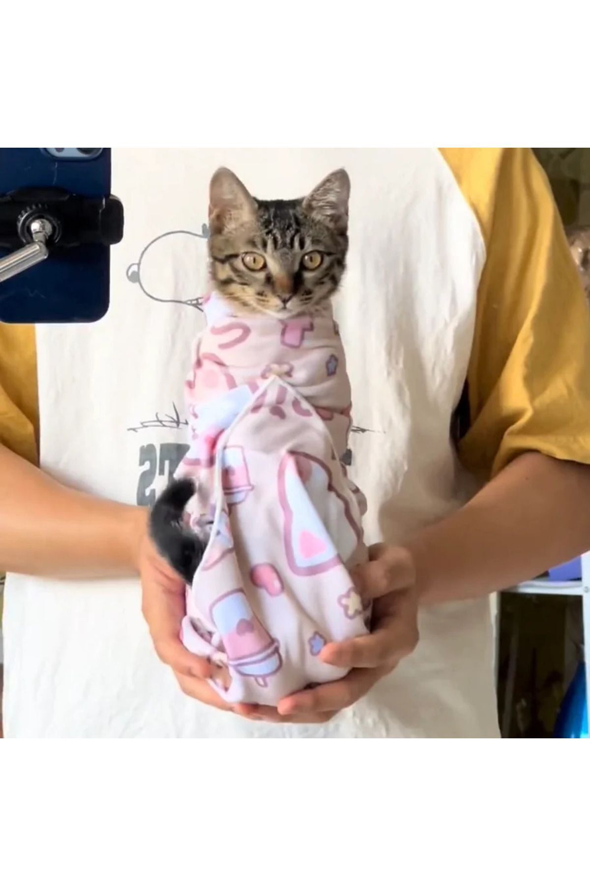 Elioure -Sihirli Kendinden Yapışkanlı Bez Velcro Kedi Kundağı, Makyaj Çantası Vb.