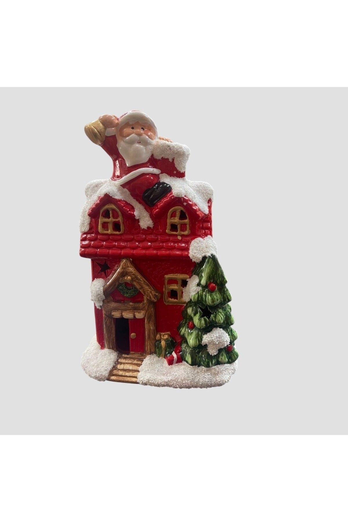 Elioure Işıklı Ev Noel Baba Biblosu