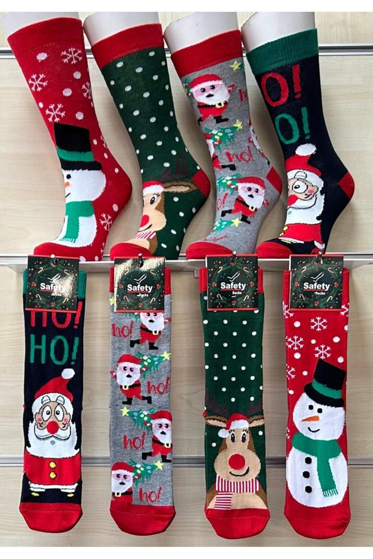 Elioure 4lü Yılbaşı Christmas Noel Renkli Çorap Seti