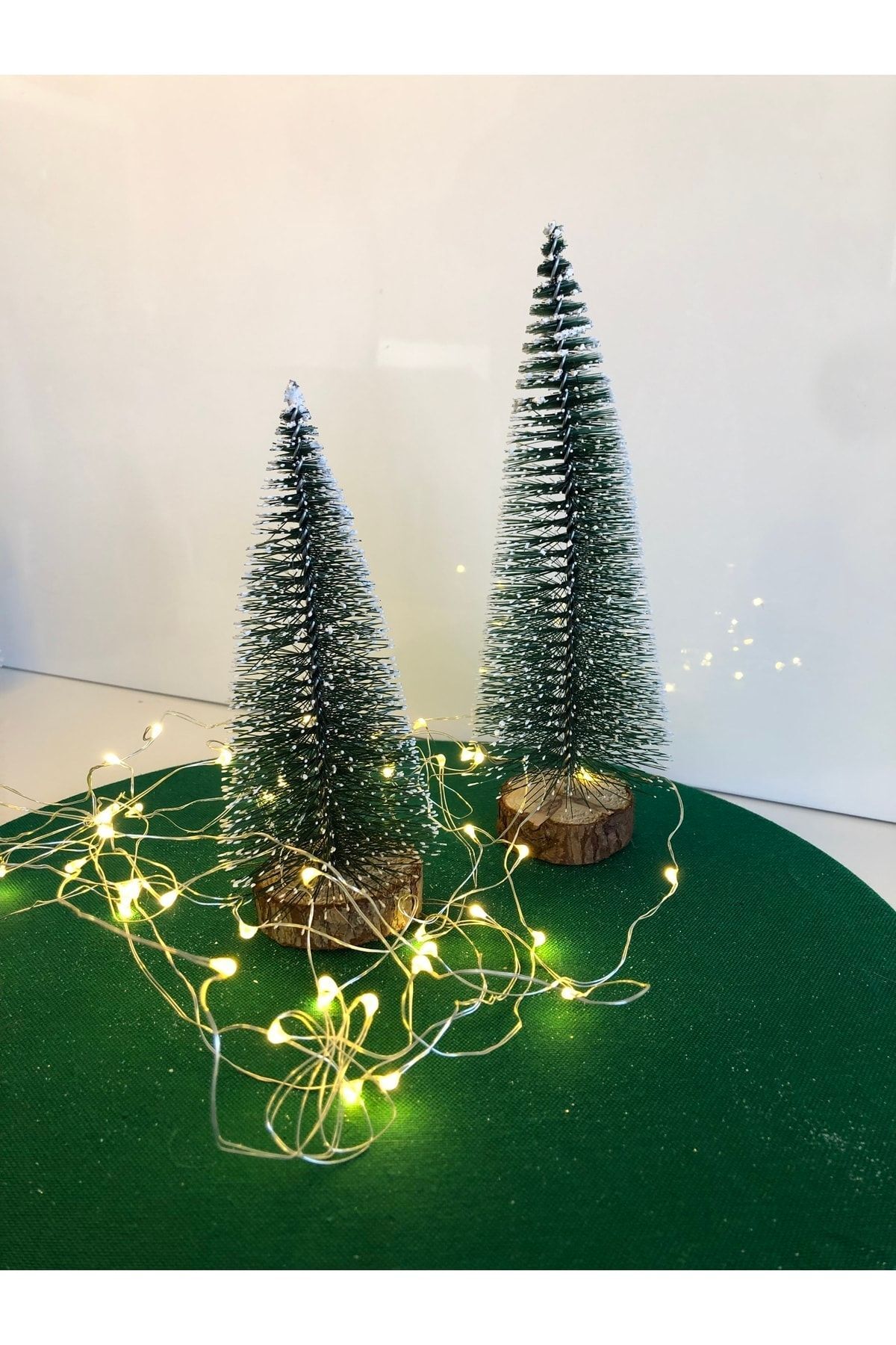Elioure Yılbaşı 2 Li Çam Ağacı Karlı Dekoratif Ağaç 15 Cm Yeniyıl Noel Doğumgünü Süs Masaüstü Newyear