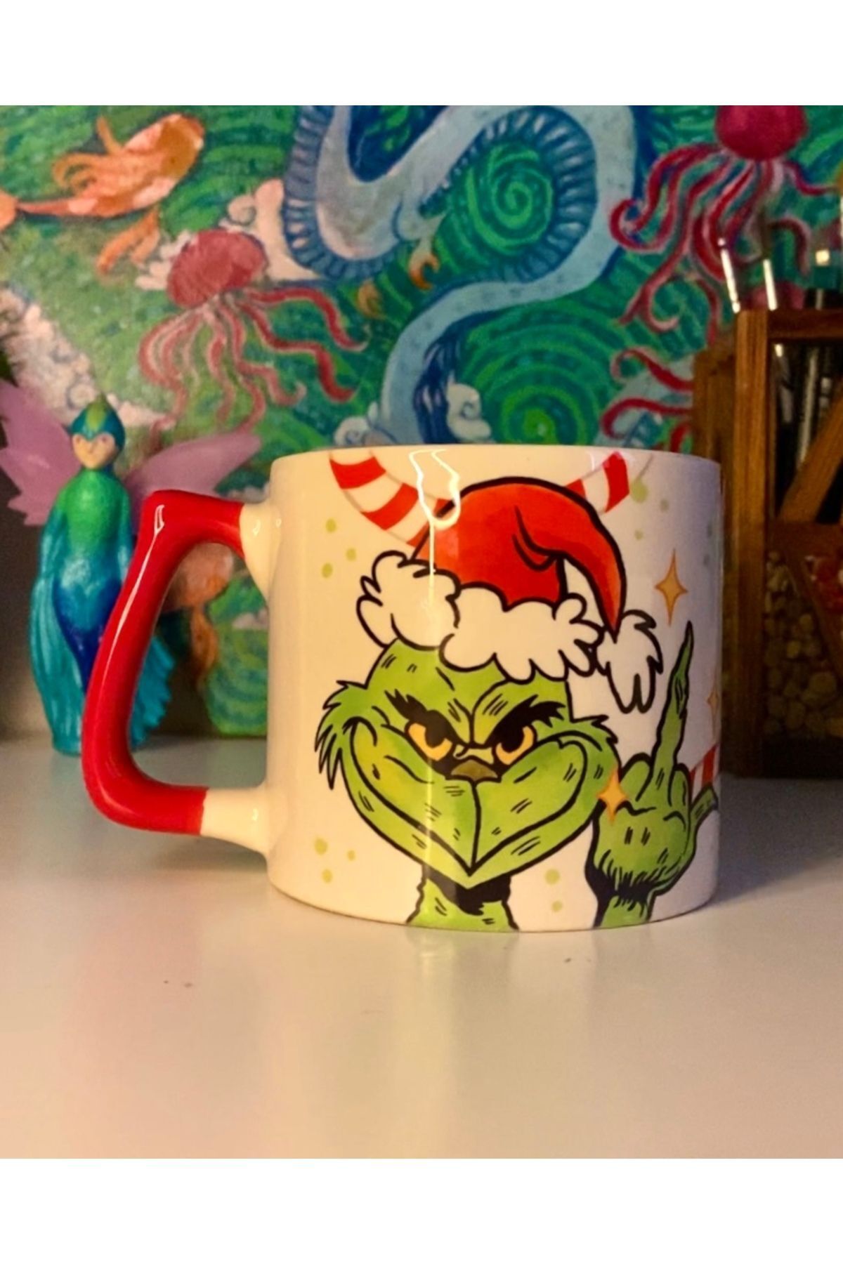 Elioure Grinch Yılbaşı Noel Kupa Fincan Bardak