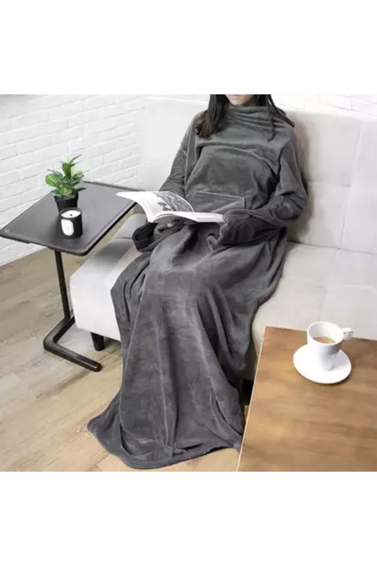 ideal STORE-idealSTORE Blanket with Sleeves, Dimensions 180 x 210 cm, Made of Soft and Comfortable Premium Material 8