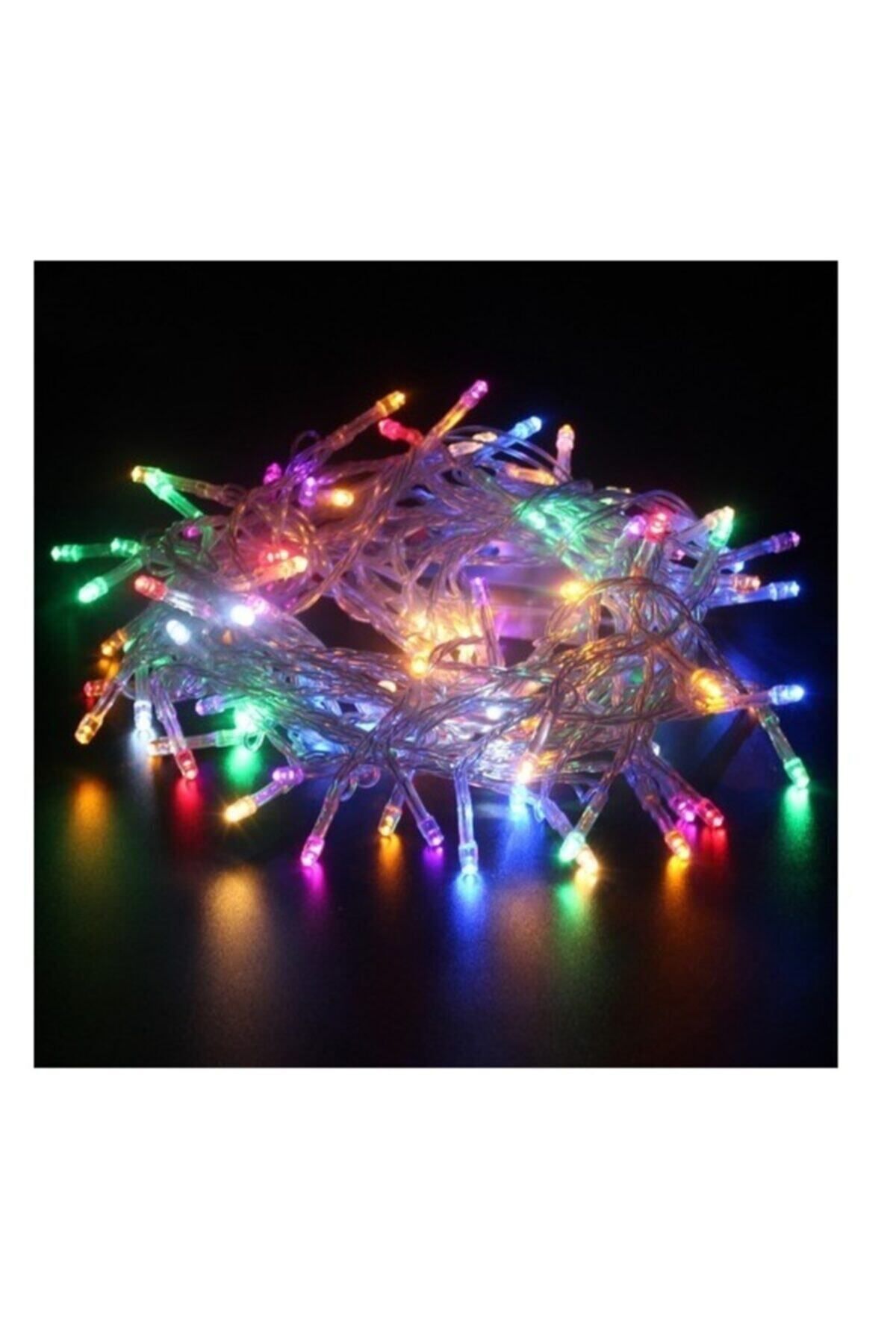 Elioure Rengarenk Yılbaşı Çam Ağacı Işığı Vitrin Led Işık 4-5 Metre Fişli Led Rgb Lambalı