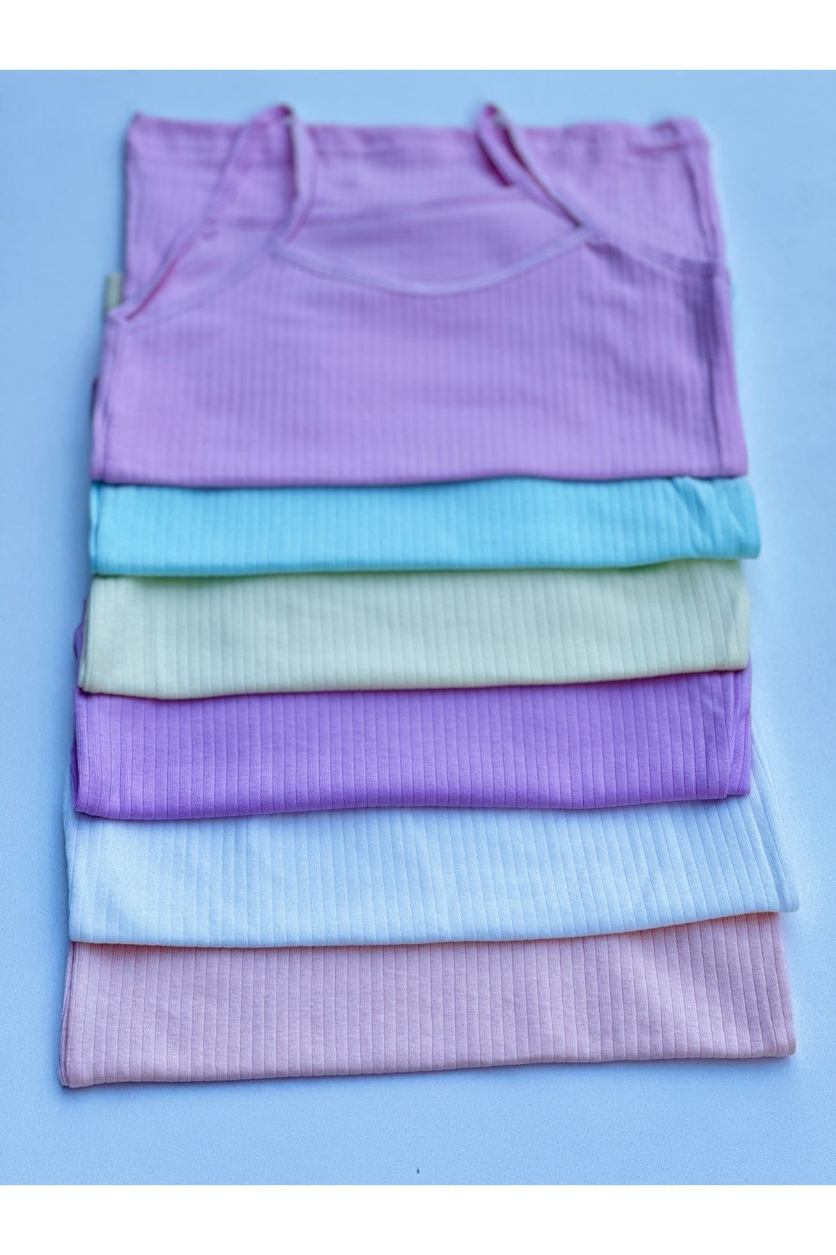 Kossiga-Girl's Colorful Ribbed Cotton Undershirt 3-Piece 1