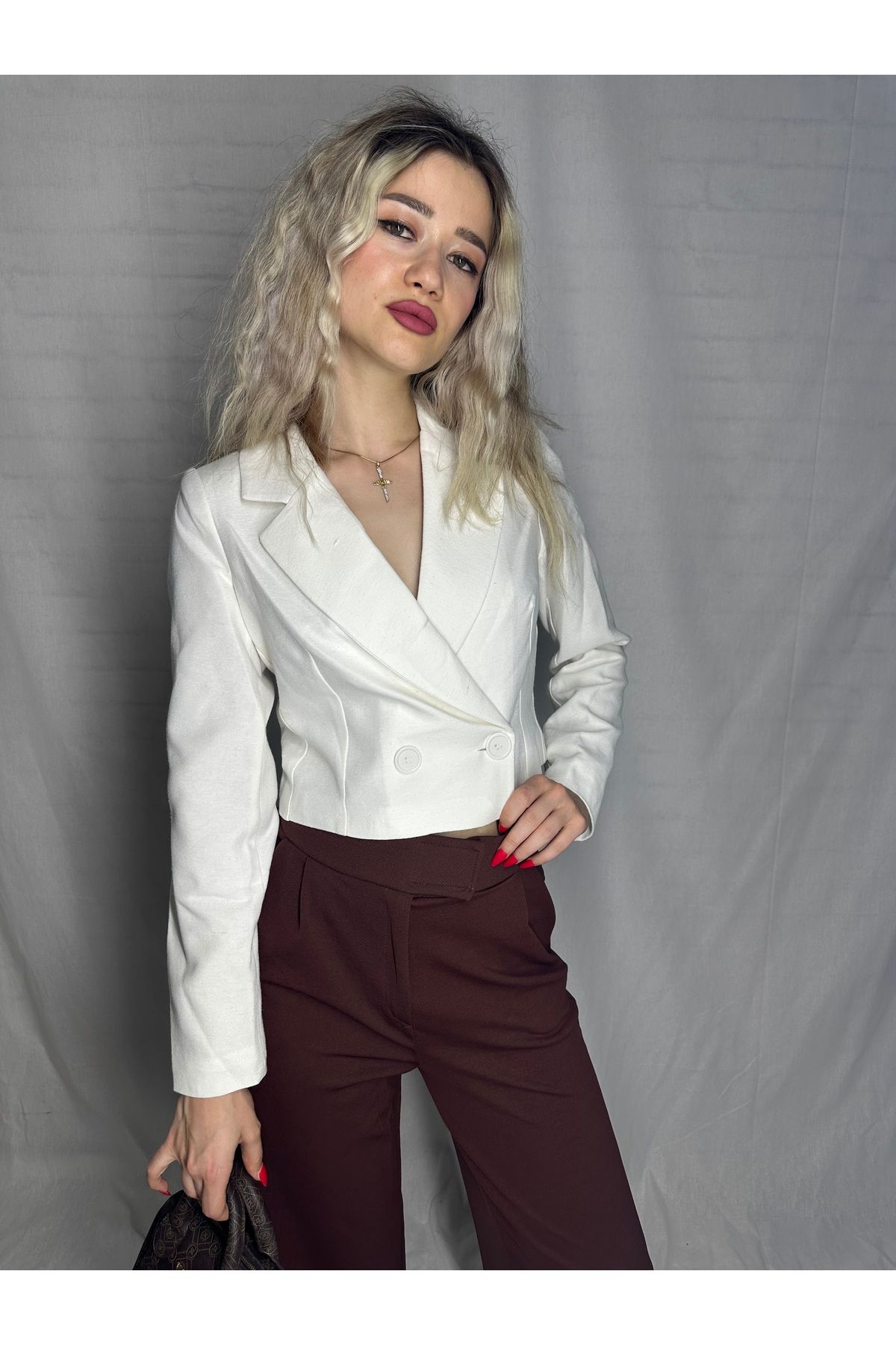 D'or Pierre Keten Crop Blazer Ceket