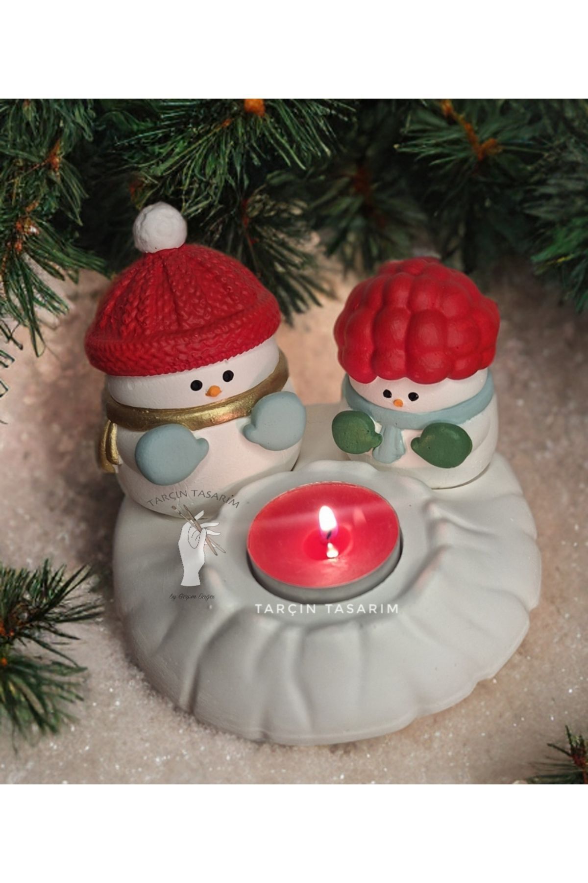 Elioure Yeniyıl/Yılbaşı Hediyesi,Üşüyen Kardan Adam Mumluk,(EL YAPIMI)Noel,Kış Temalı,(Handmade)