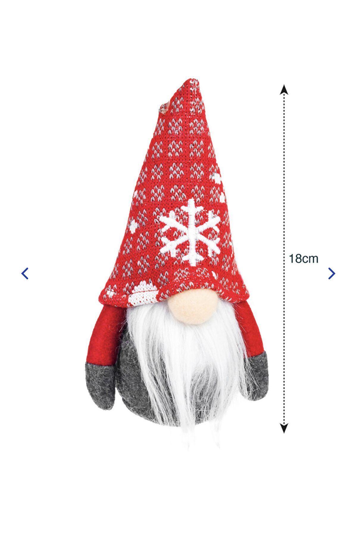 Elioure Yılbaşı konseptli Noel Cüce Figürü peluş dekor 18 cm