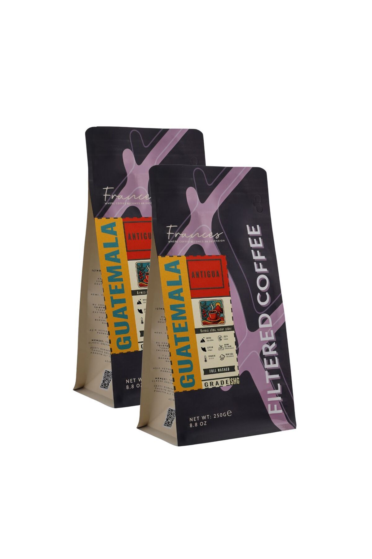 FRANCES %100 Arabica Guatemala | Çekirdek Filtre Kahve | 2x250g