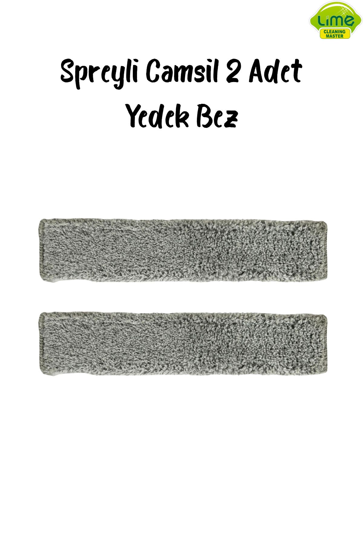 Lime Camsil Yedek Bez - 2 Adet - Spreyli Çekpas Su Hazneli Silikonlu Microfiber Cam Temizleyici