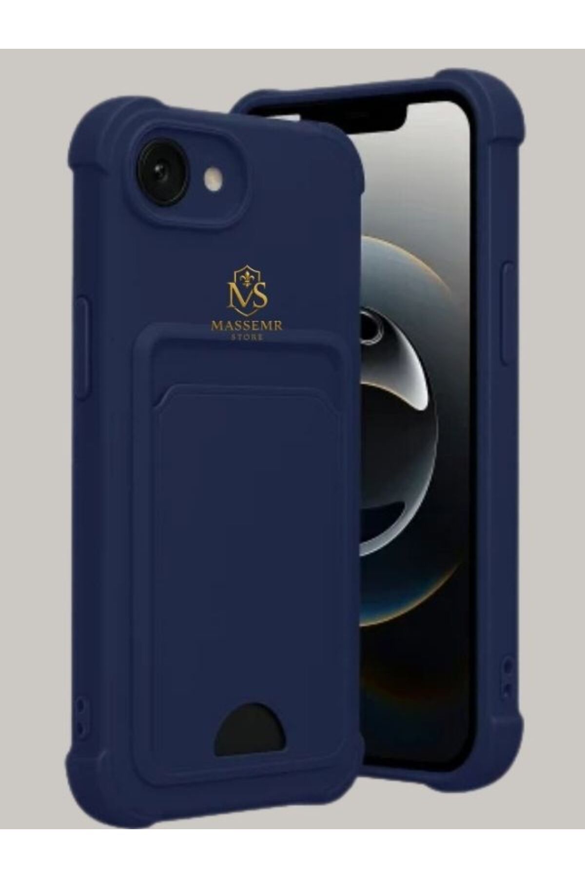 Massemr APPLE iPhone 16E Uyumlu Kart Cepli Şeffaf Silikon Kılıf – Şık ve Fonksiyonel Koruma