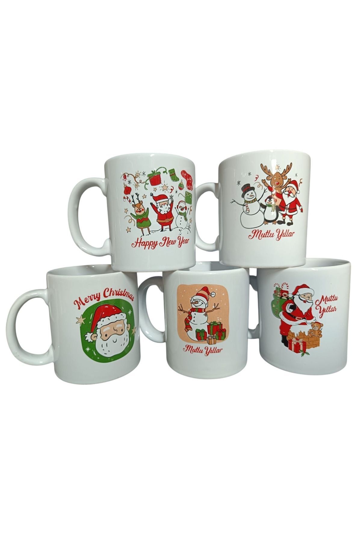 Elioure Yılbaşı yeni yıl temalı baskılı kupa Noel Yılbaşı Hediyesi