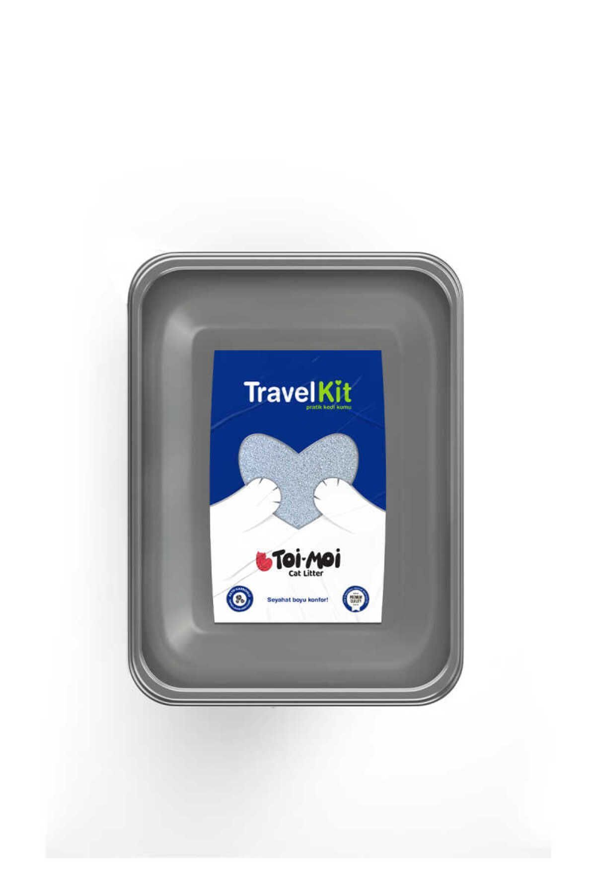 Elioure Travel Kit/ Pratik Kedi Tuvaleti (7 KG KEDİ KUMU ATIK TORBASI KÜREK)