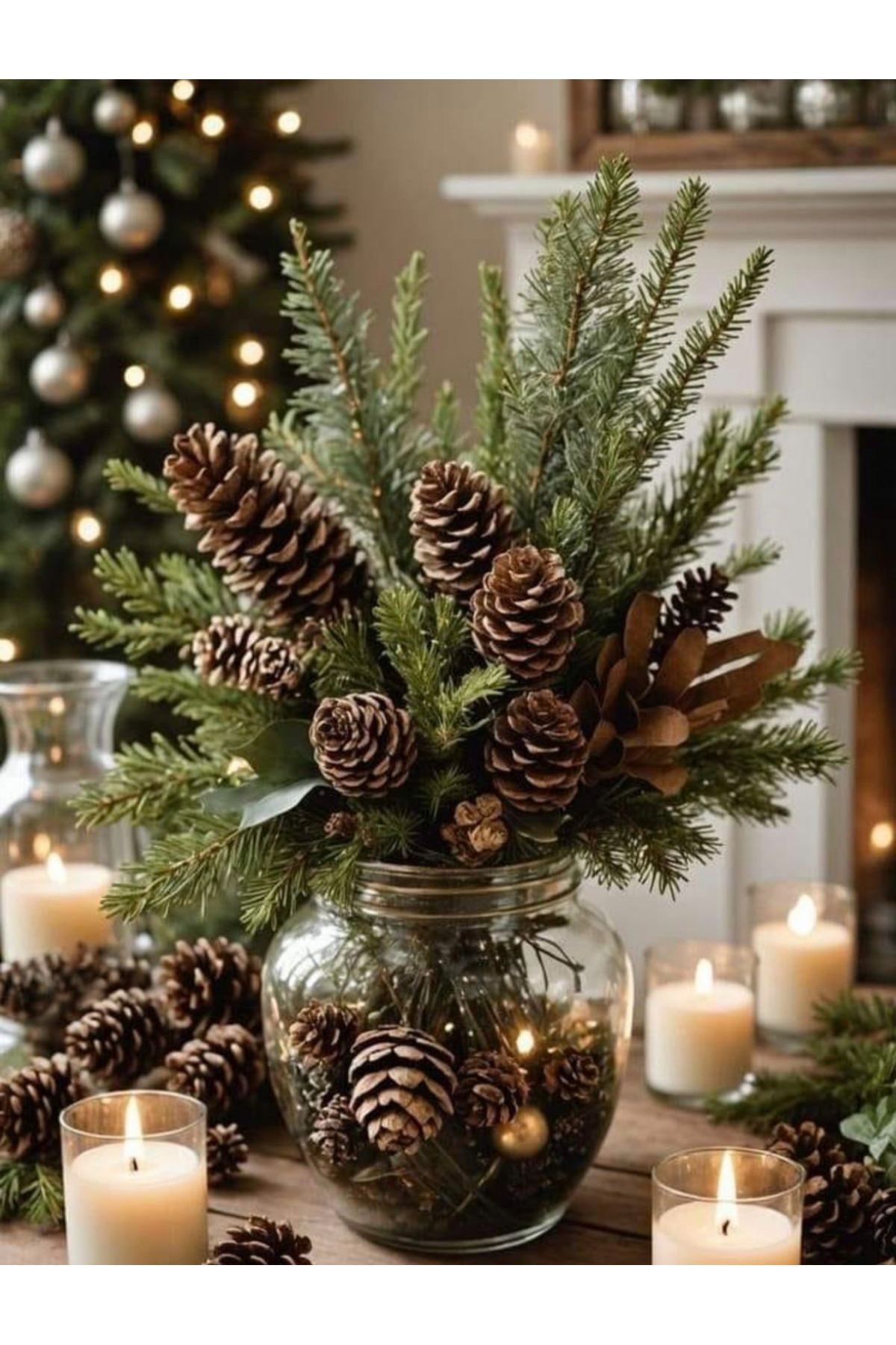 Elioure 40 adet doğal çam Kozalağı Noel yılbaşı ağaç süsleme etkinlik