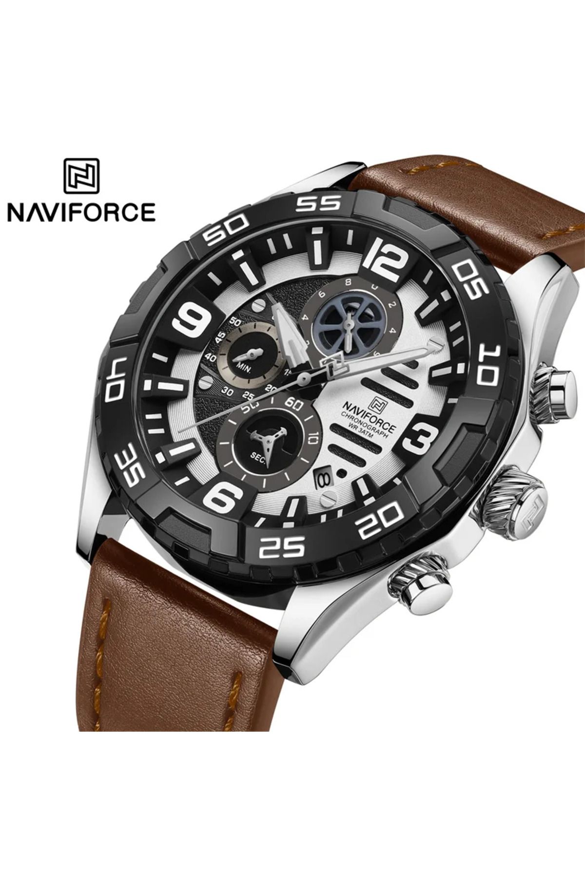 Naviforce Deri Kayışlı Kahverengi Erkek Kol Saat 83665nrz7