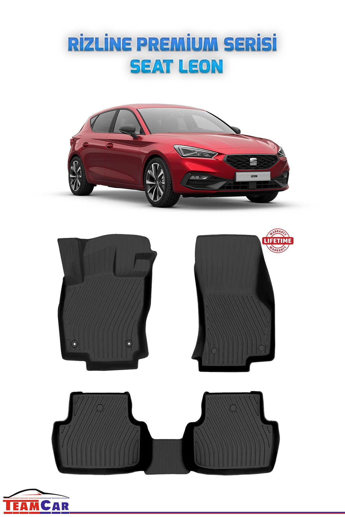 TEAMCAR Seat Leon 2021 Sonrası Uyumlu Premium Serisi Havuzlu Paspas