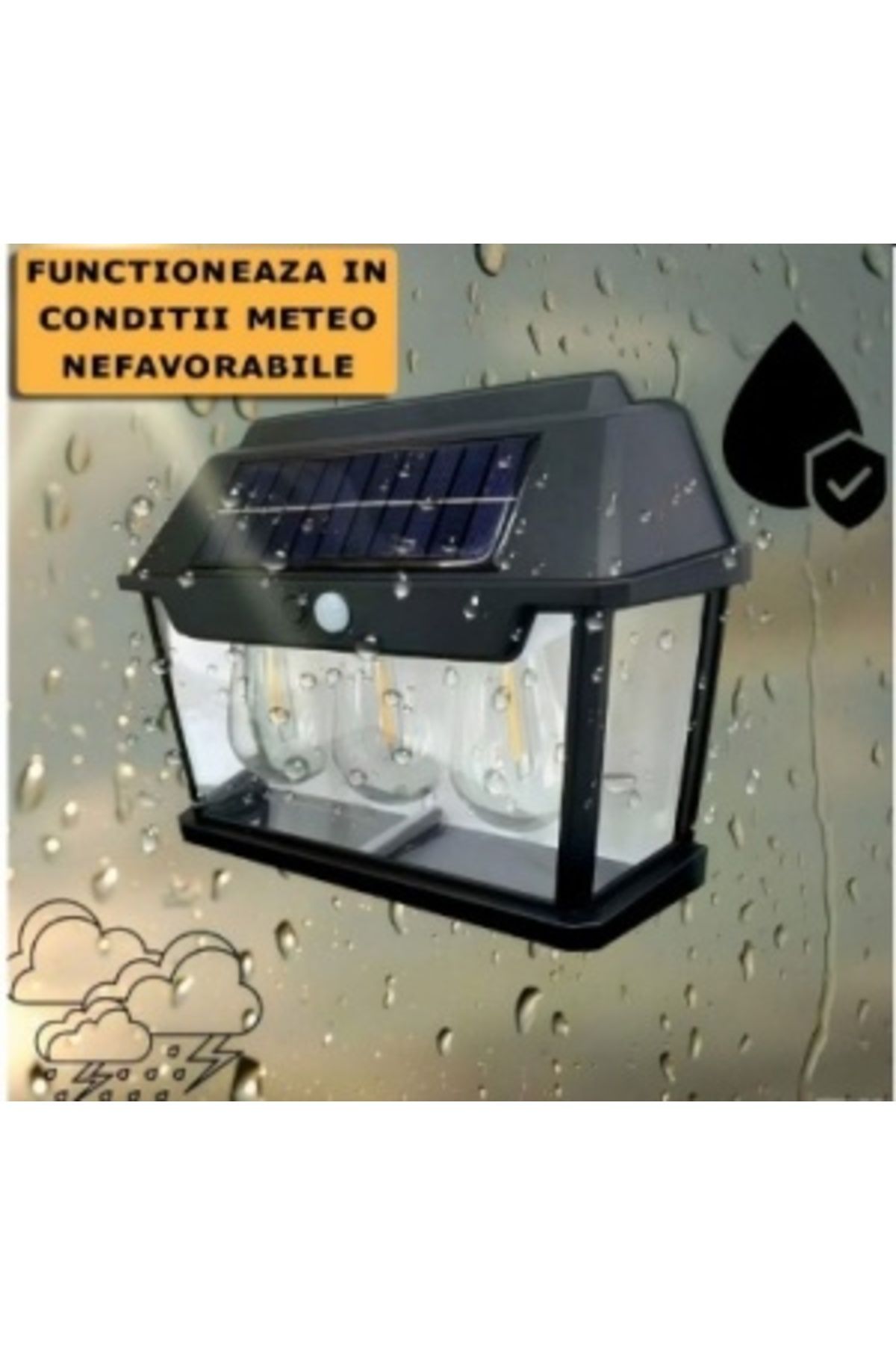 Blusmart-Solar LED Lamp with Motion Sensor 24 x 17 cm for Wall, with 3 Bulbs 4