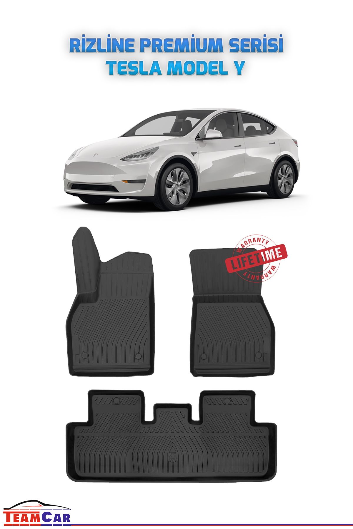 TEAMCAR Tesla Model Y 2019 Sonrası Uyumlu Premium Serisi Havuzlu Paspas