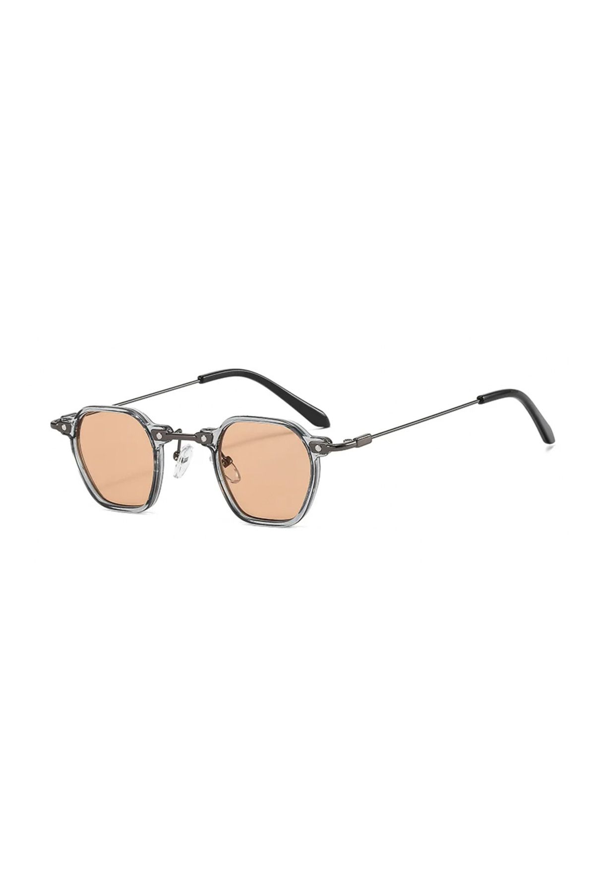 Toz Vintage Tirema Gri Çerçeve Bej Cam Vintage & Retro Unisex Güneş Gözlüğü