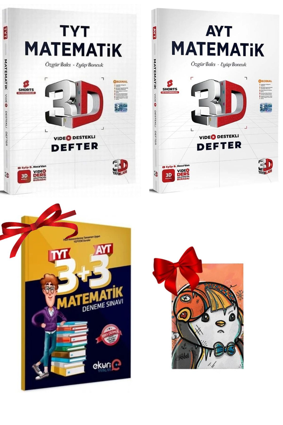 3D Yayınları TYT-AYT Matematik Video Destekli Defter 2026 Güncel Baskı Eyüp B. & 3+3 Deneme Sınavı Hediyeli
