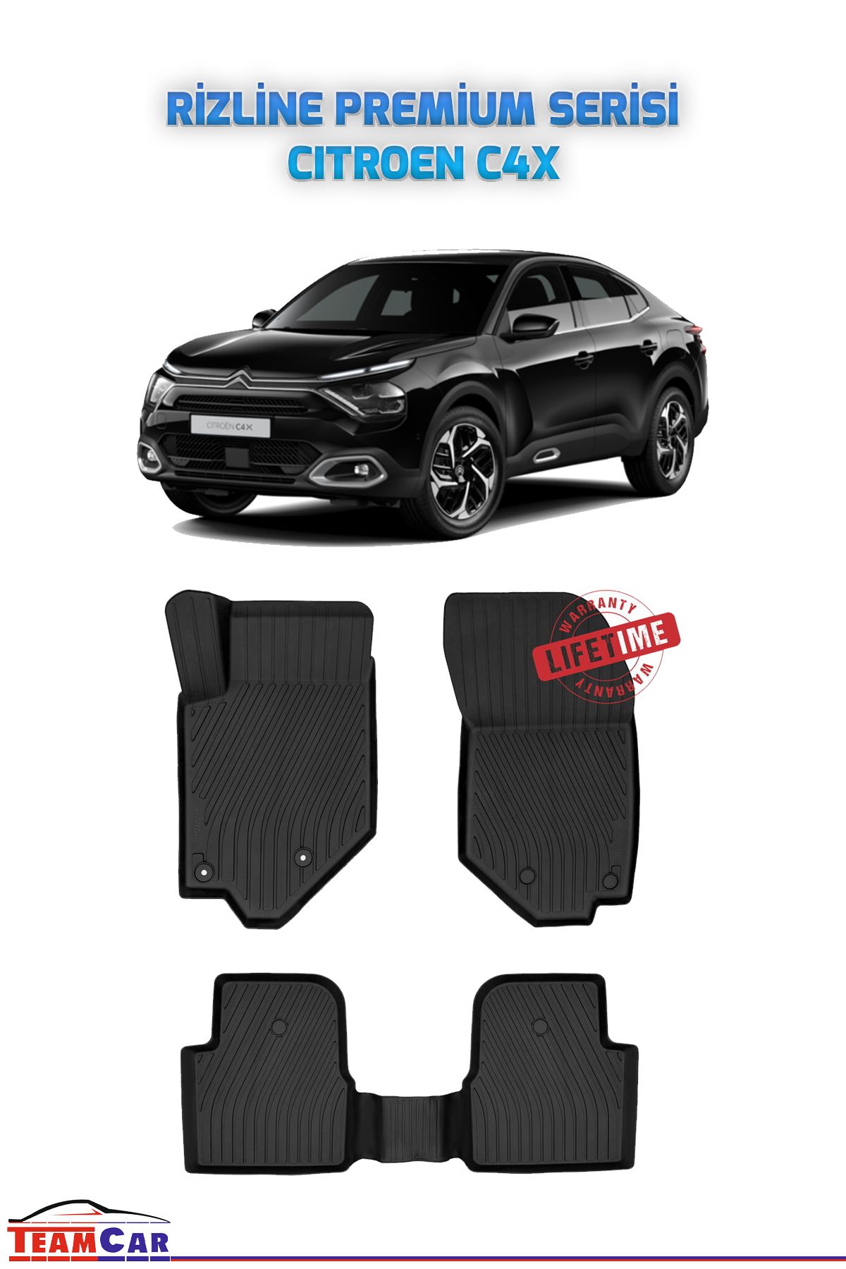 TEAMCAR Citroen C4X 2023 Sonrası Uyumlu Premium Serisi Havuzlu Paspas