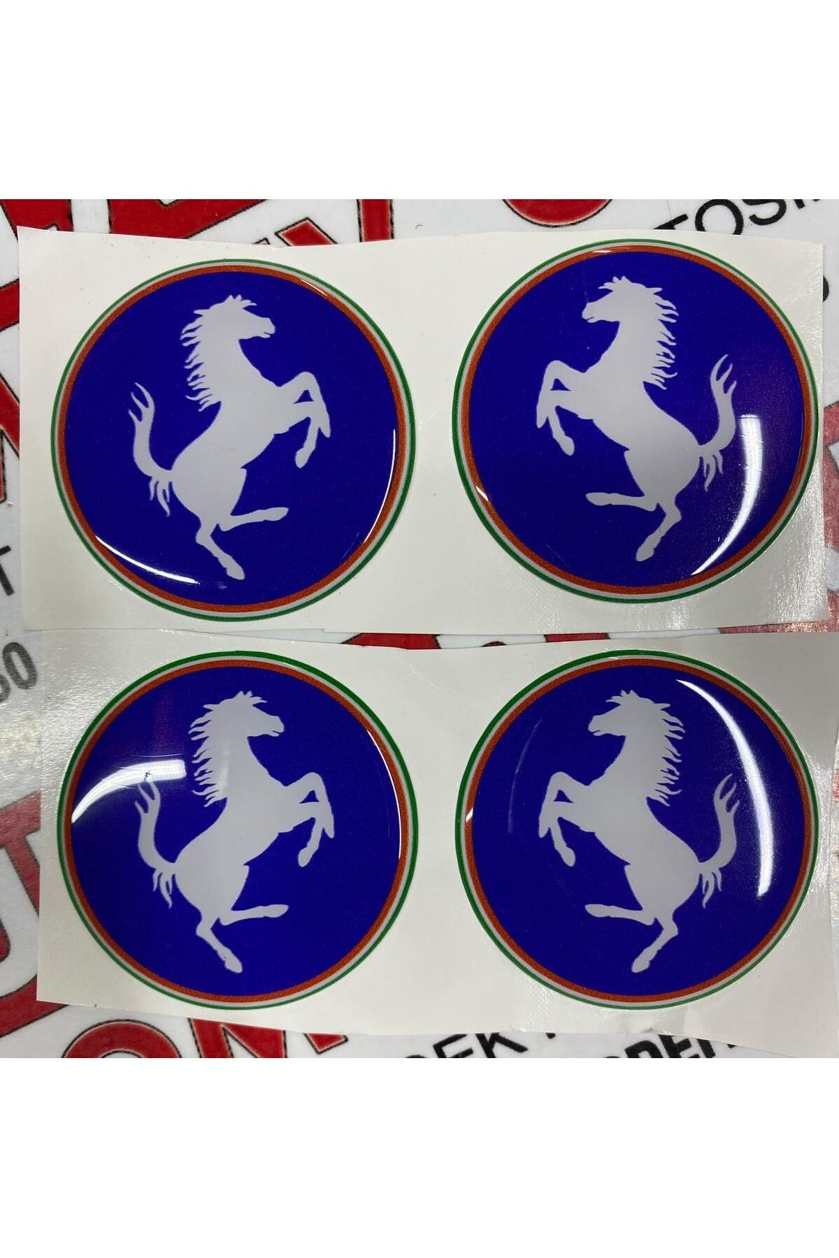 Şanlı Ferrarı Lacivert Slikonlu Sticker 4x