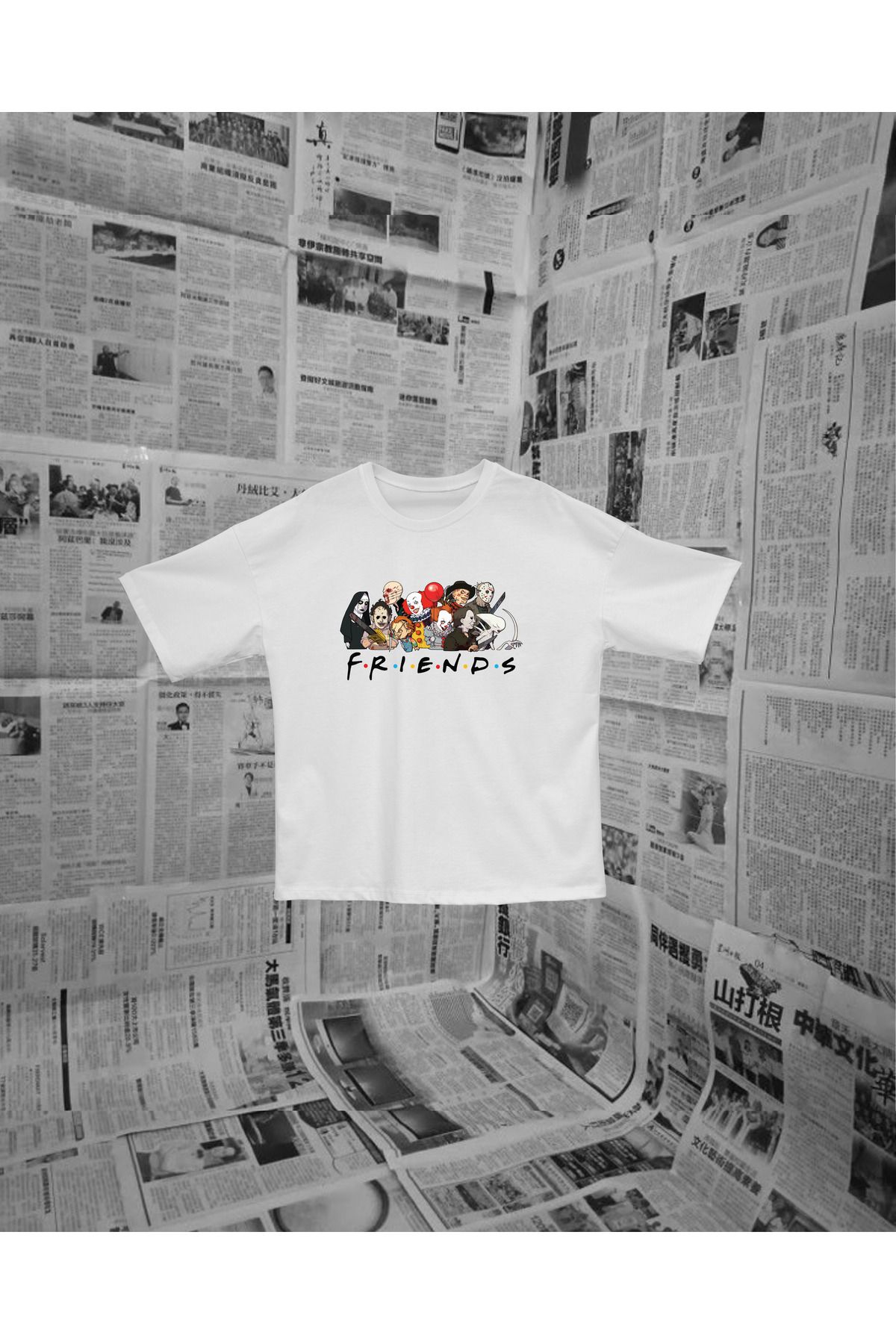 MAYK STREETWEAR OVERSIZE TSHIRT - UNISEX FRIENDS BASKILI PREMIUM TSHIRT