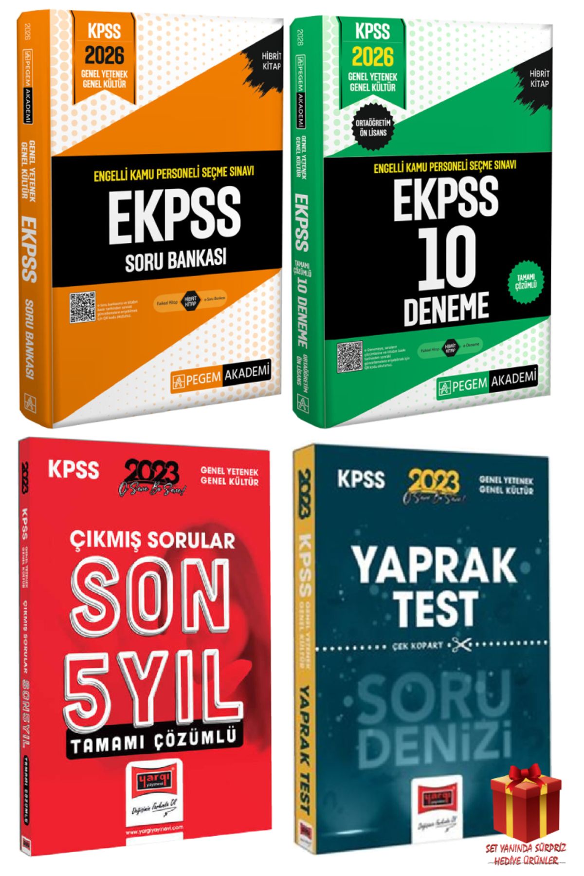 Pegem Akademi Yayıncılık 2026 Pegem EKPSS Soru Bankası+EKPSS 10 Deneme+Yargı GYGK Çıkmış Sorular+GYGK Yaprak