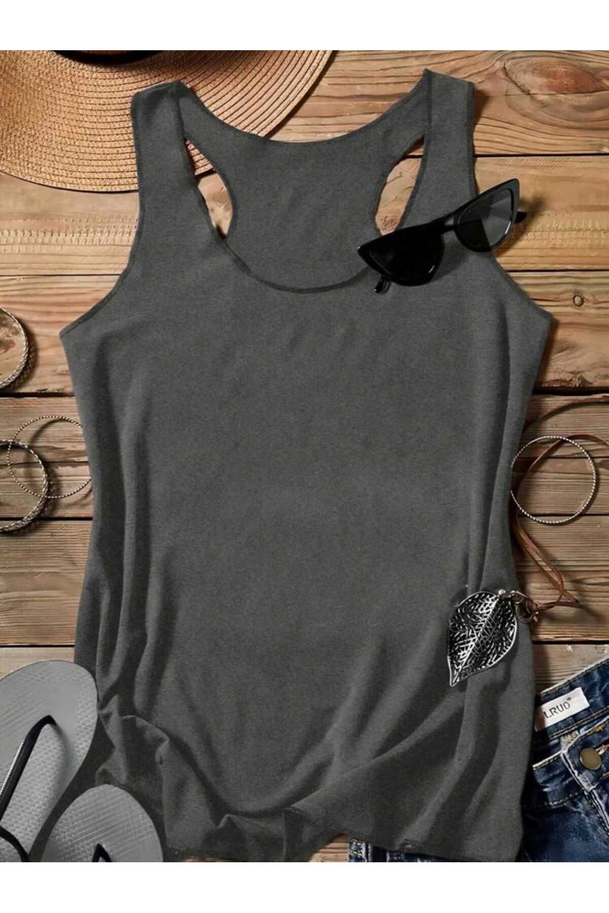 FAVORİST Kadın Yüzücü Atlet Tshirt Düz Baskısız Yeni Sezon