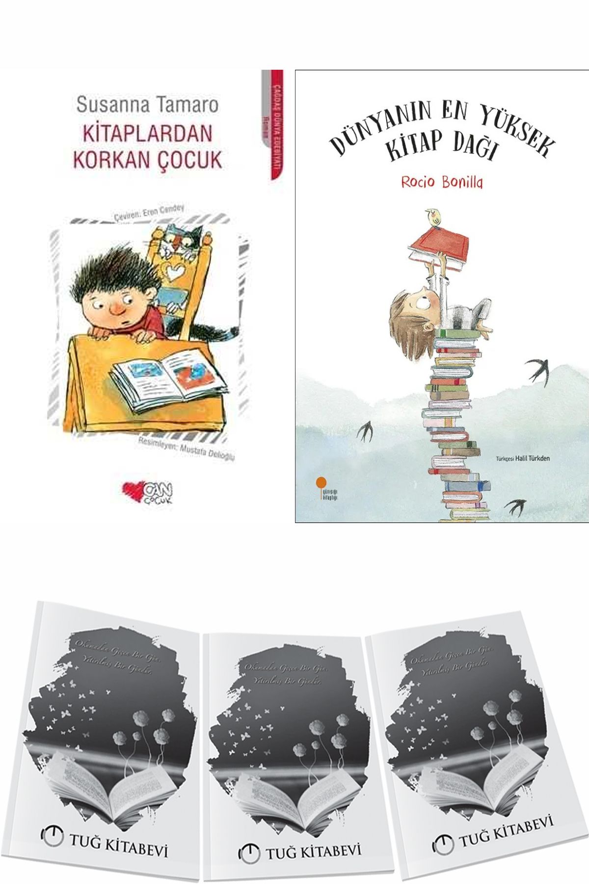 Can Yayınları Kitaplardan Korkan Çocuk ve Dünyanın En Yüksek Kitap Dağı + Hediyeli