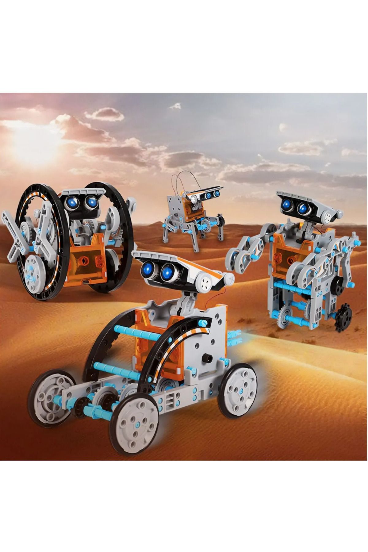 ideal STORE-idealSTORE 13in1 Energetic Robot Educational Creation Set, Includes Solar Panel, Possibility to 6