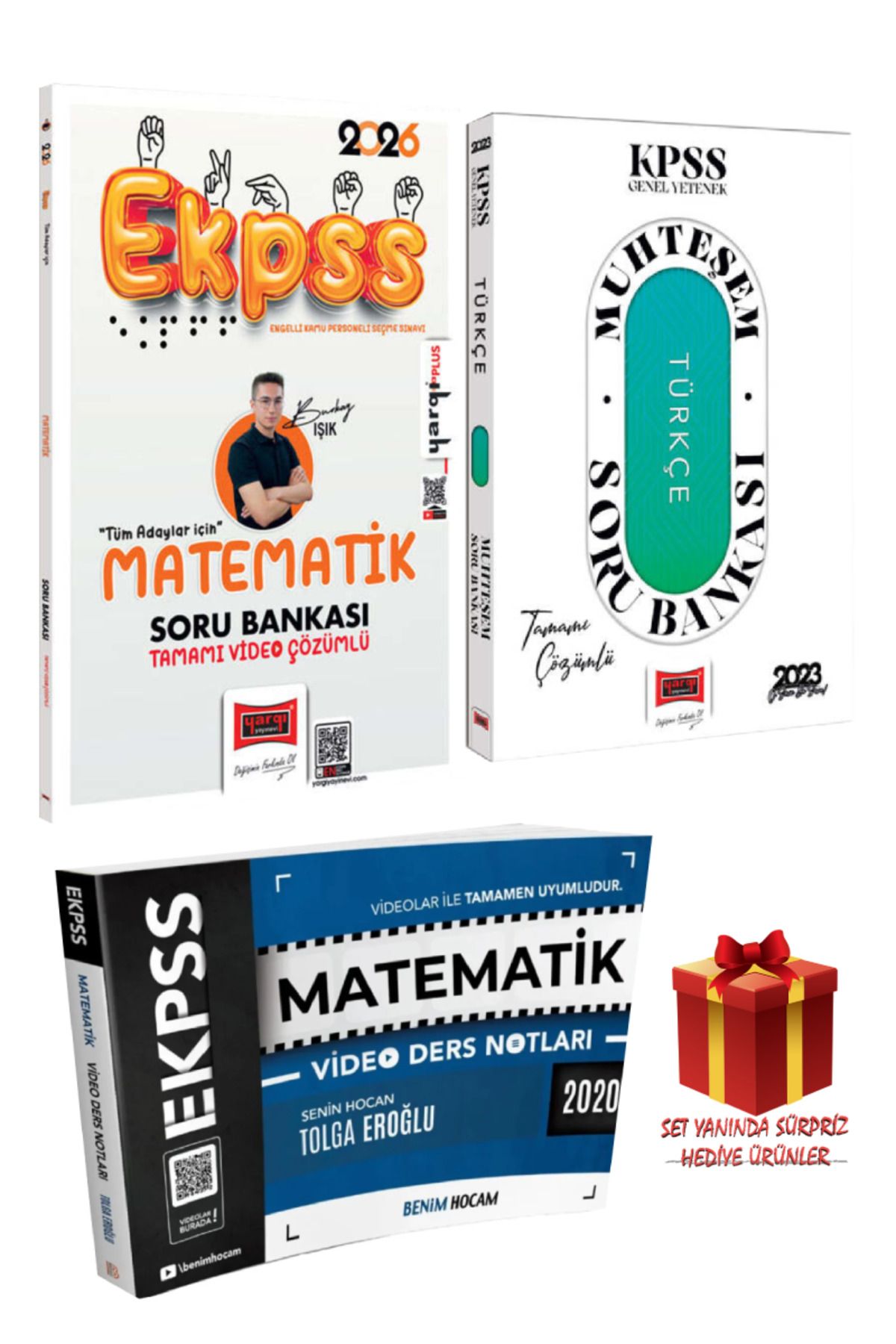 Yargı Yayınları Burkay Işık 2026 EKPSS Matematik Soru Bankası+ Türkçe Soru Bankası + EKPSS Matematik Video Ders Notu