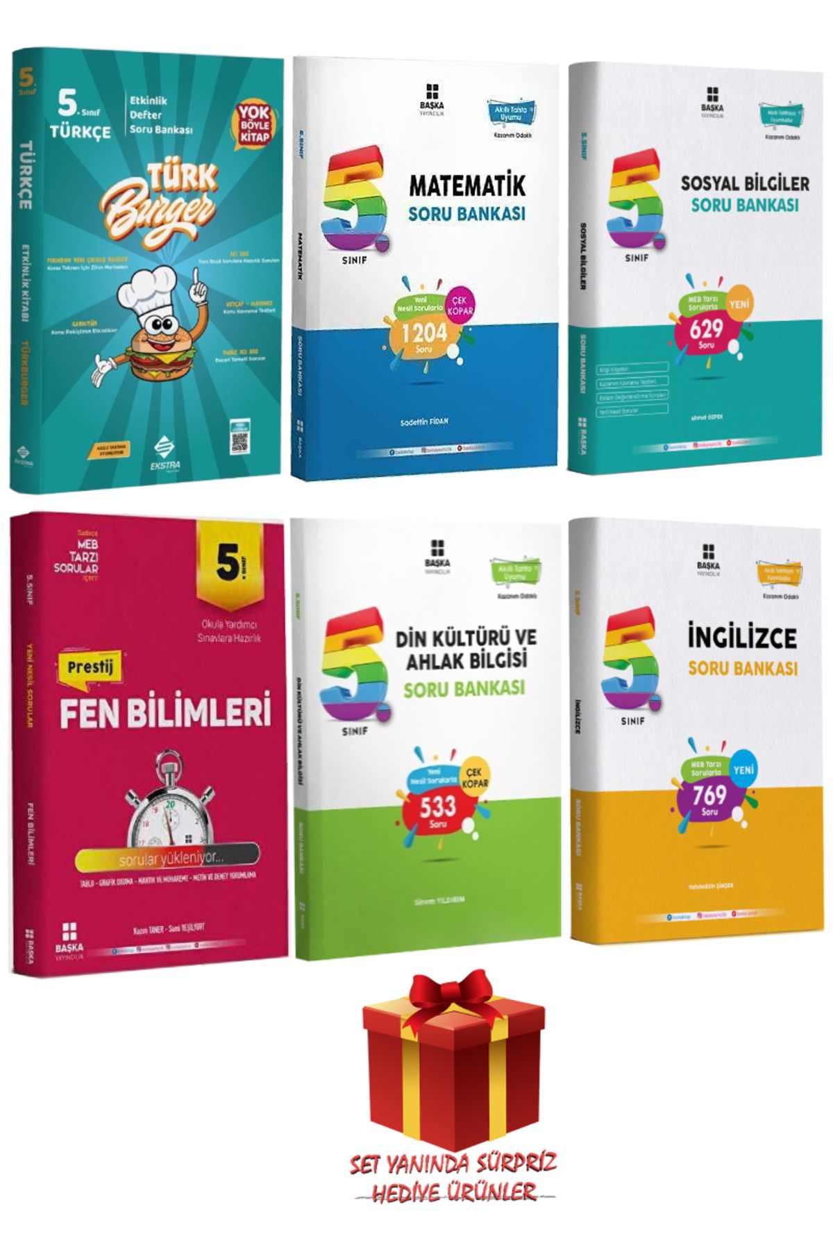 Ekstra Yayıncılık 5.Sınıf Tüm Dersler Soru Bankası:Türkçe+Matematik+Sosyal Bilgiler+Fen Bilimler+Din Kültürü+İngilizce
