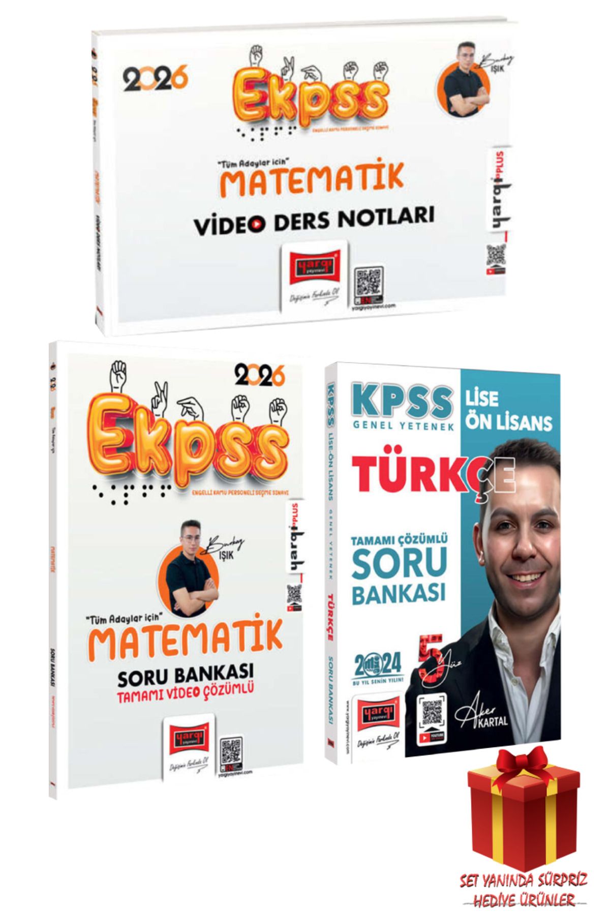 Yargı Yayınları Burkay Işık 2026 EKPSS Matematik Video Ders Notları+ Soru Bankası+ Türkçe Soru Bankası+ Hediye