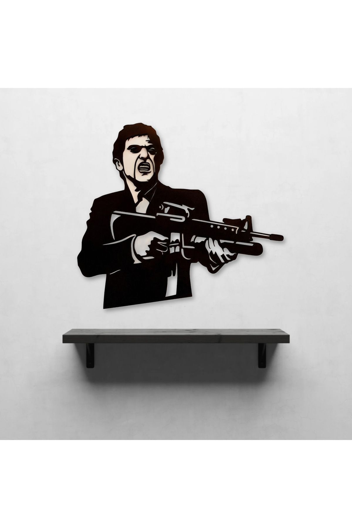 cestino darte Scarface - Tony Montana (Lazer Kesim) Ahşap Tablo