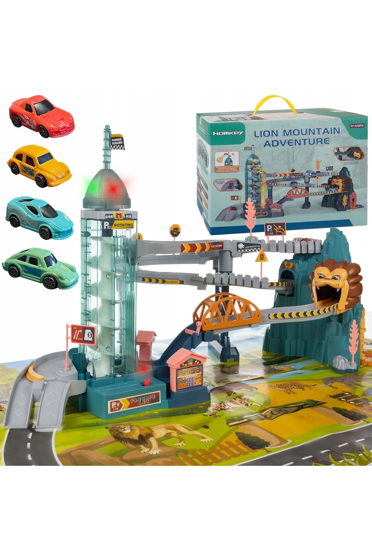 ideal STORE-Ideal STORE Lion Adventures Playset, interactive obstacle course, tower with automatic lift, incl. 6