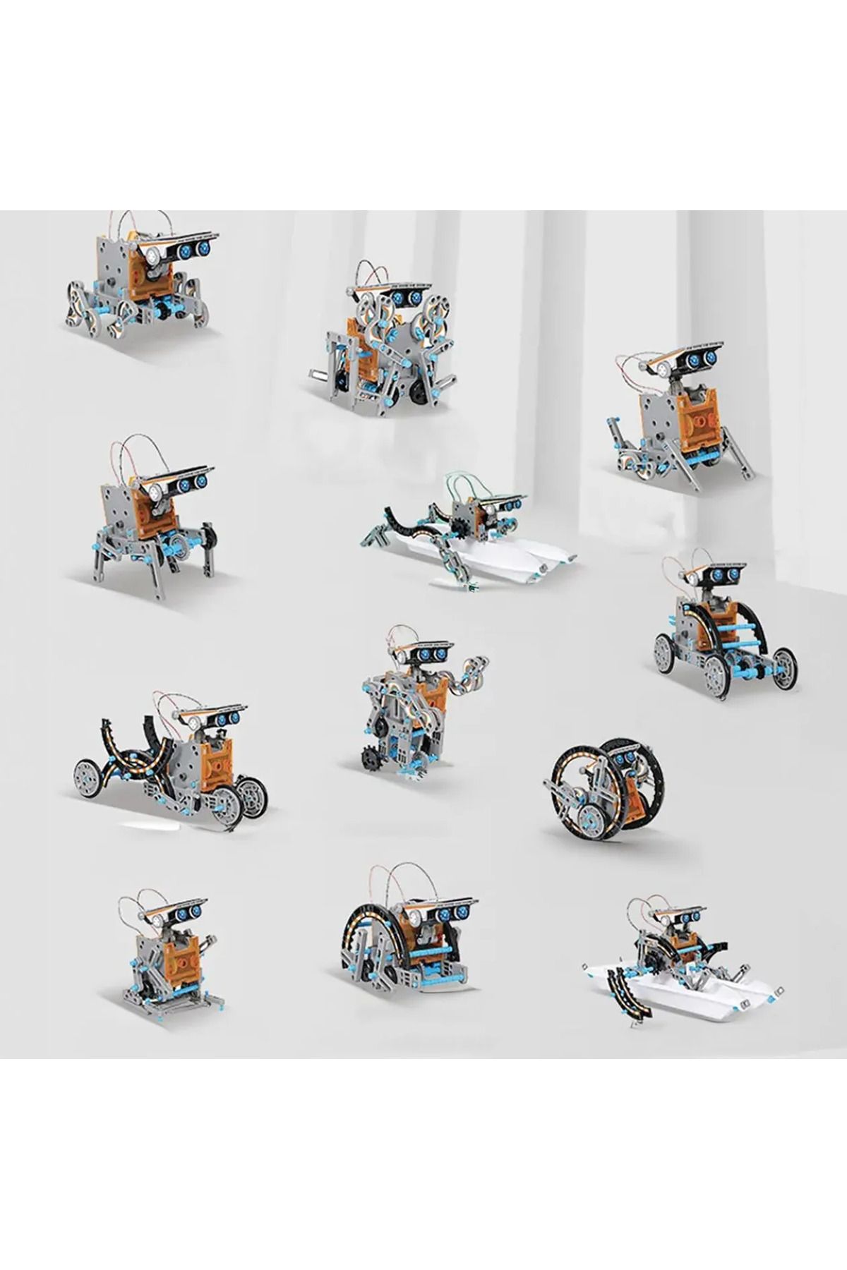 ideal STORE-idealSTORE 13in1 Energetic Robot Educational Creation Set, Includes Solar Panel, Possibility to 4