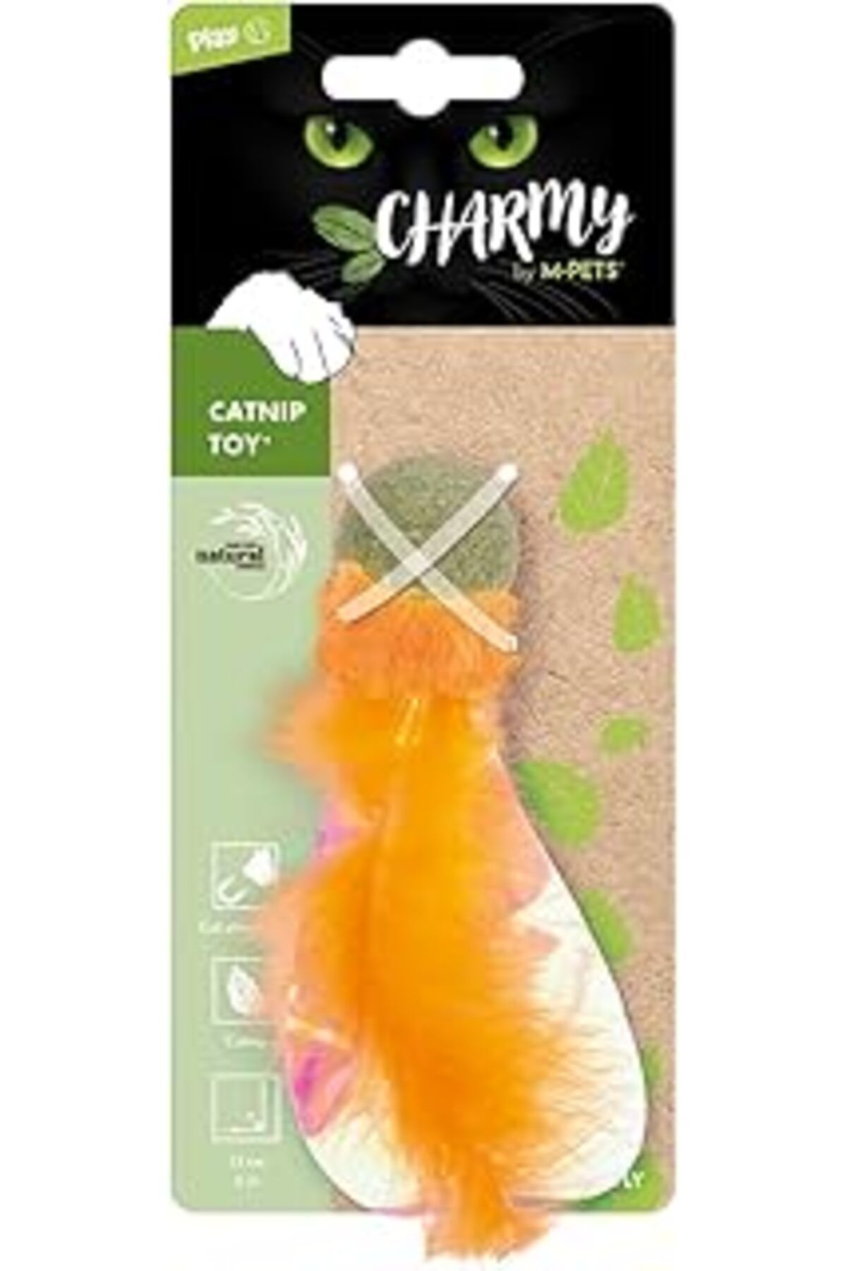 Mu Art Ahşap M-Pets Charmy Firefly Catnipli Kedi Oyuncağı Turuncu